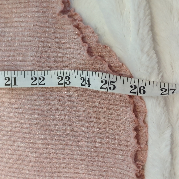 WE THE FREE  LUREX/Shimmer BABY BELLA TEE Medium PINK - Picture 15 of 16